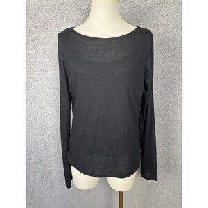 And Now This Women's Black Knit Boat Neck Layering Long Sleeve Top Large NWT's.